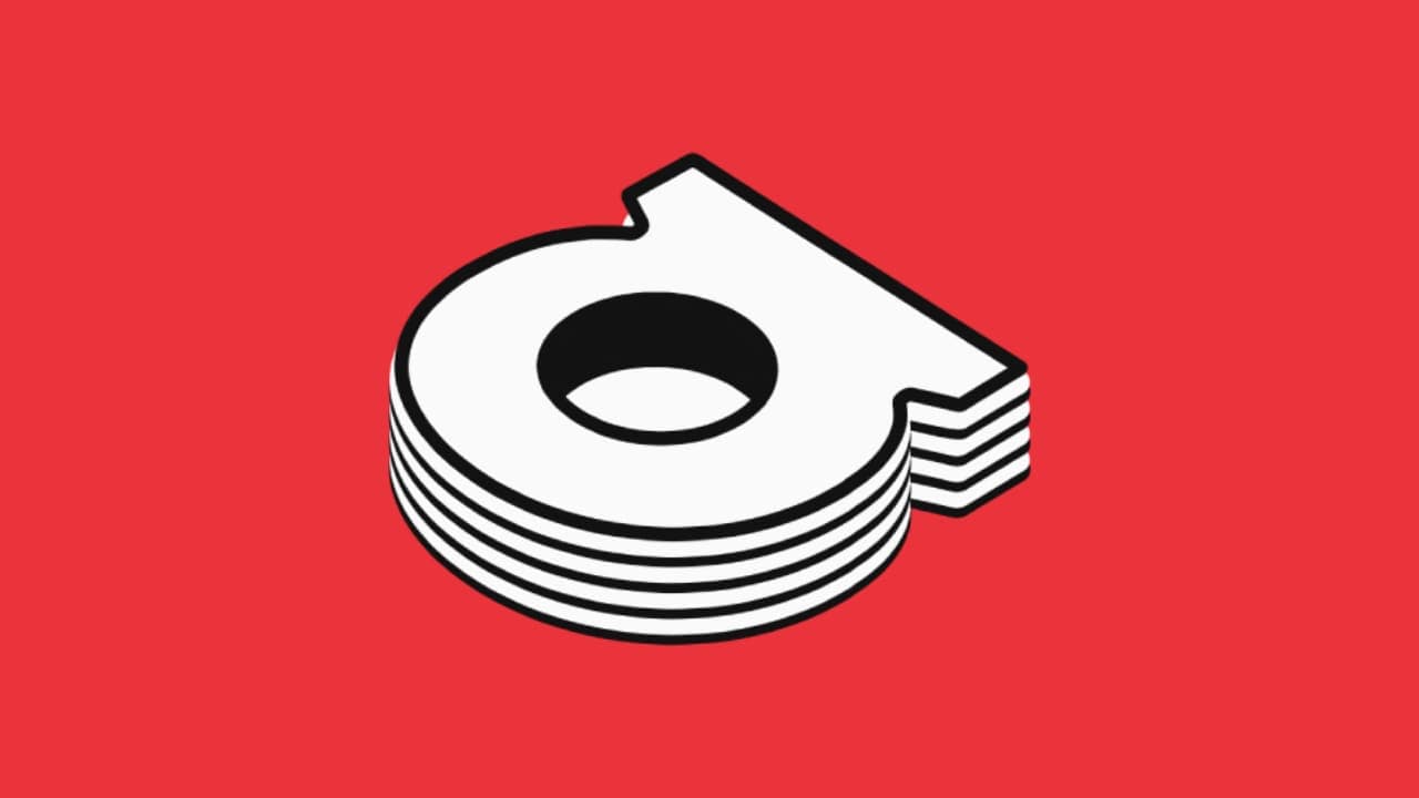 The ArDrive logo, a white stacked “a” on red