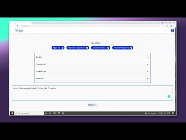 The Wiijii web app comparing Apple, Microsoft, Amazon and PayPal